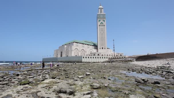 Moskee hassan II in casablanca, Marokko — Stockvideo