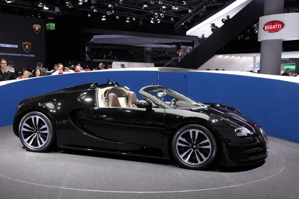 International Motor Show in Frankfurt, Germany. New luxury Bugatti Veyron at the 65th IAA in Frankfurt, Germany on September 17, 2013 Stock Image