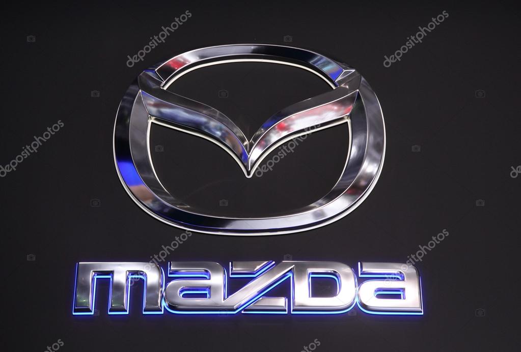International Motor Show in Frankfurt, Germany. Mazda Company Logo at the 65th IAA in Frankfurt, Germany on September 17, 2013