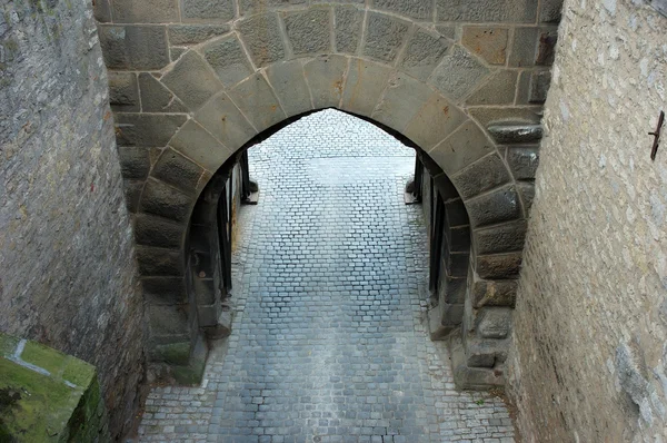 Brána v městských hradeb rothenburg ob der tauber v Německu — Stock fotografie