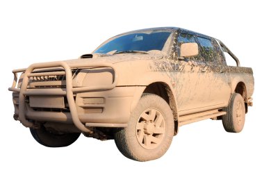 Dirty offroad car isolated clipart