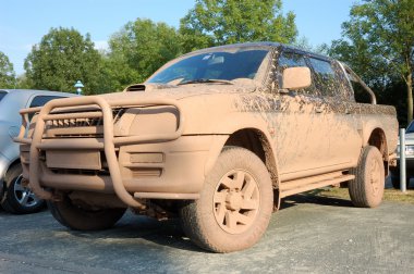 Dirty offroad pick-up car clipart