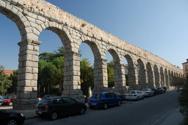 Romersk akvedukt i Segovia, Spanien — Stockfoto