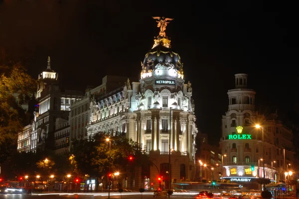 Gran Vía en Madrid, España — Foto de Stock