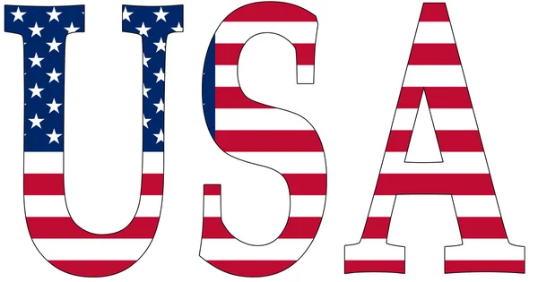 USA scritto in colori nazionali — Foto Stock