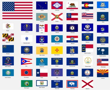 States flags of the united states of america clipart