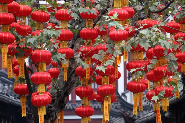 Linterna tradicional china roja en Shanghai, China —  Fotos de Stock