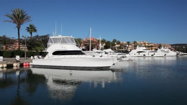 Marina in sotogrande, Spanje — Stockvideo