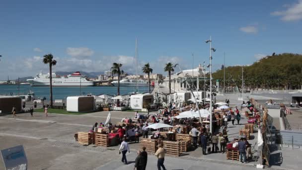 Muelle Uno in Mallaga, Spain — Stock Video