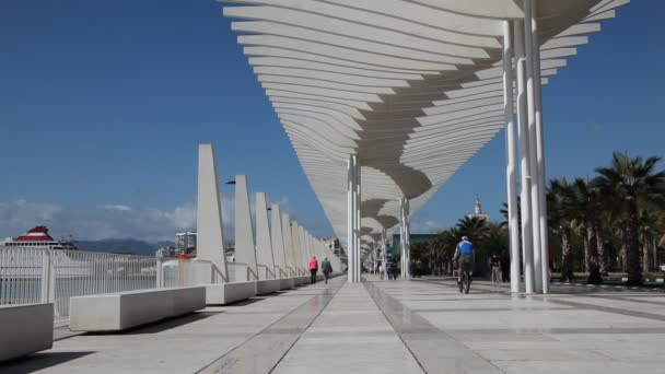 Muelle Uno em Mallaga, Espanha — Vídeo de Stock