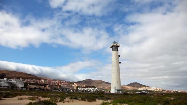 Fyren i fuerteventura, Kanarieöarna, Spanien — Stockvideo