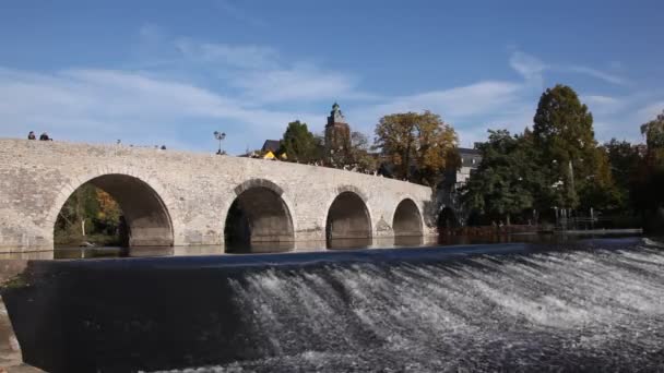 Brug in wetzlar, Duitsland — Stockvideo