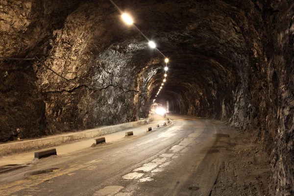 Bright illuminated tunnel in Gibraltar — Stock Photo, Image