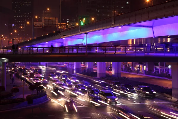 Ulica Śródmieście w Szanghaju, Chiny — Zdjęcie stockowe