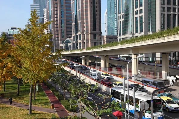 Trafic au centre-ville de Shanghai, Chine — Photo