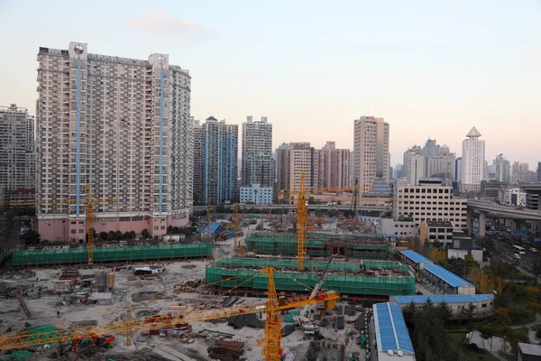 Sitio de construcción en la ciudad de Shanghai, China —  Fotos de Stock