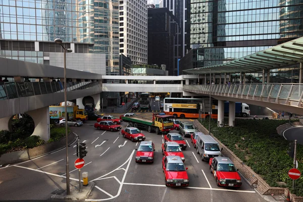 Ταξί στο κέντρο της πόλης στο Χονγκ Κονγκ — Φωτογραφία Αρχείου