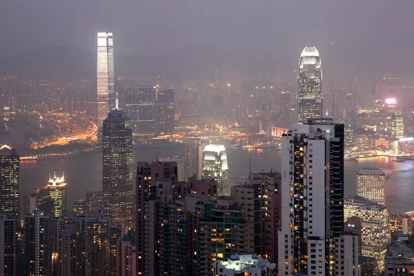 Ville de Hong Kong la nuit — Photo