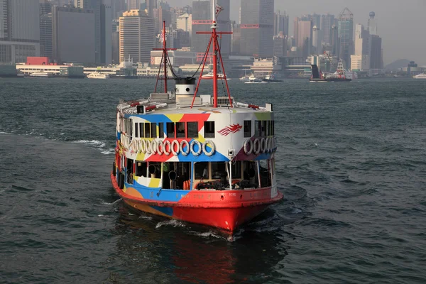 Barco Star Ferry no porto de Hong Kong — Fotografia de Stock