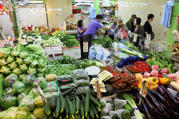 Plantaardige markt in hong kong — Stockfoto