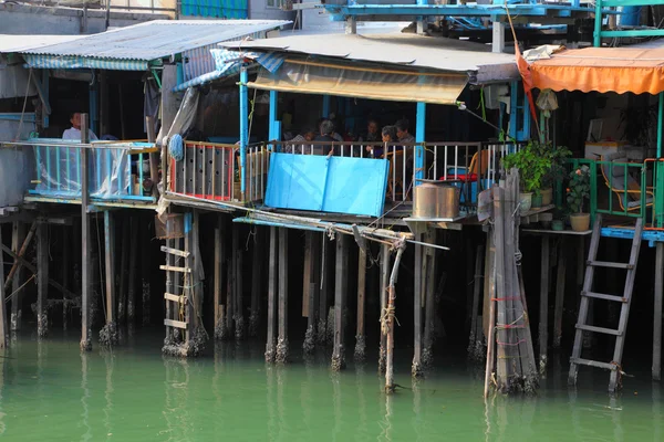 Stilt huse i kinesisk fiskerby Tai O, Hong Kong - Stock-foto