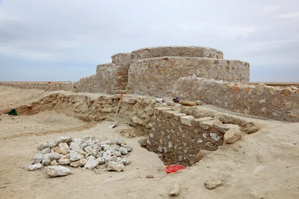 Archeologická lokalita v al zubarah. Katar, Střední východ — Stock fotografie