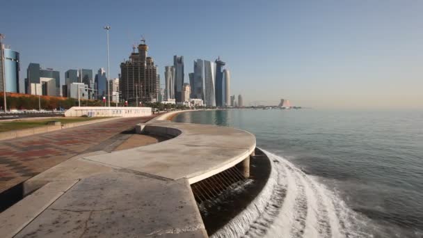 Corniche, Katar, Doha Bliskiego Wschodu — Wideo stockowe