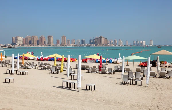 Plaża katara kulturowego wsi w Ad-Dauha, Katar, Bliski Wschód — Zdjęcie stockowe