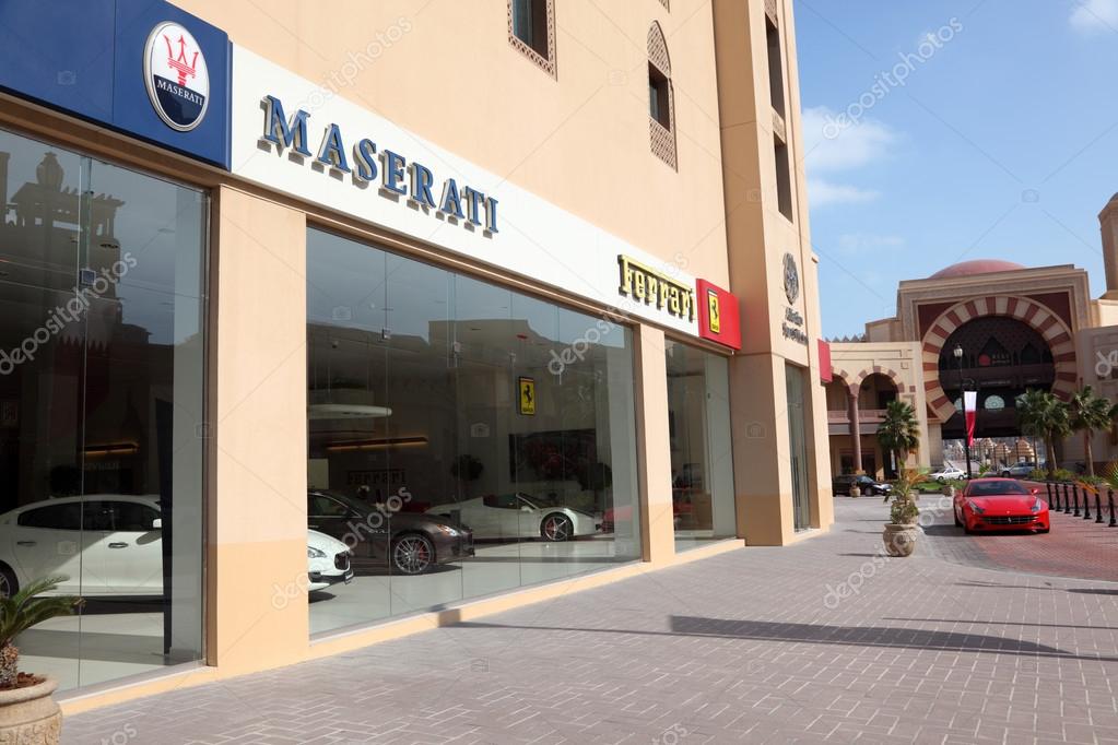 Luxury car dealer in Porto Arabia, Doha, Qatar Stock Editorial Photo