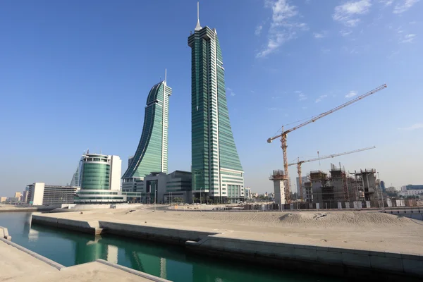 Bahrajn finansowej portu wieżowce w manama, Bliski Wschód — Zdjęcie stockowe