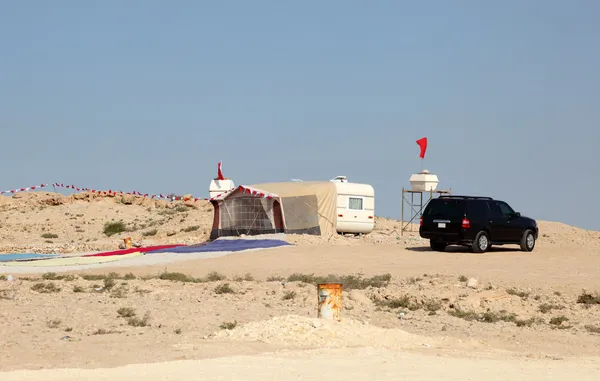 Táboření v poušti Bahrajn, Střední východ — Stock fotografie