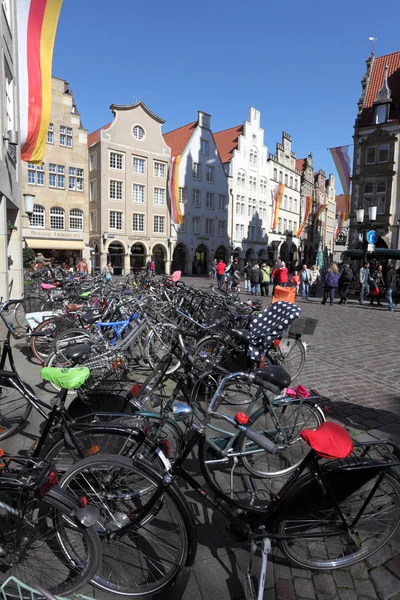 Bicycles in the city of Munster, North Rhine-Westphalia, Germany — Stock Photo, Image