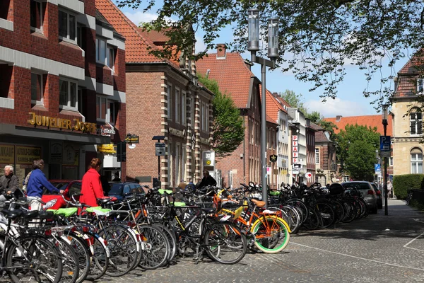 Biciclette nella città di Munster, Renania Settentrionale-Vestfalia, Germania — Foto Stock