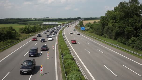 Traffic jam on the highway — Stock Video