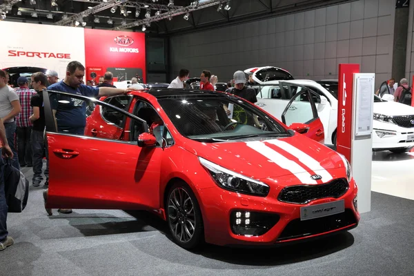 LEIPZIG, GERMANY - JUNE 1: New KIA ceed GT at the AMI - Auto Mobile International Trade Fair on June 1st, 2014 in Leipzig, Saxony, Germany — Stock Photo, Image