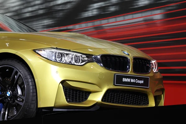 LEIPZIG, GERMANY - JUNE 1: BMW M4 Coupe at the AMI - Auto Mobile International Trade Fair on June 1st, 2014 in Leipzig, Saxony, Germany — Stock Photo, Image