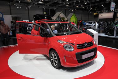 New Citroen C1 city car at the AMI - Auto Mobile International Trade Fair on June 1st, 2014 in Leipzig, Saxony, Germany clipart