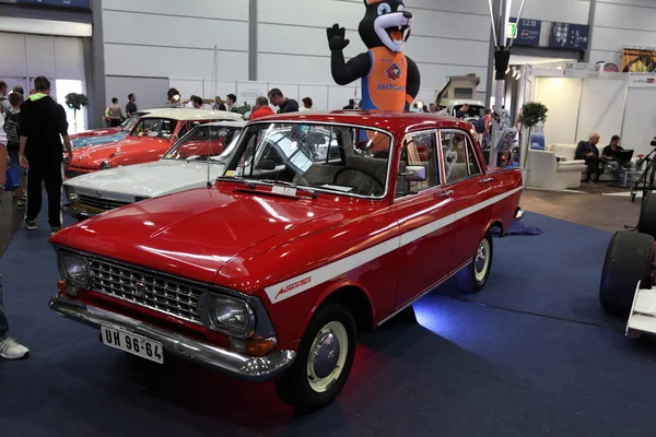 Historic Russian Car Moskwitch at the AMI - Auto Mobile International Trade Fair on June 1st, 2014 in Leipzig, Saxony, Germany — Stock Photo, Image