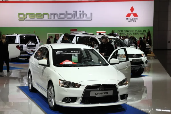 Mitsubishi Lancer Sportback all'AMI - Auto Mobile International Trade Fair il 1 giugno 2014 a Lipsia, Sassonia, Germania — Foto Stock