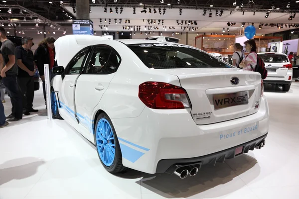 Ami - 自動モバイル国際見本市会場 2014 年 6 月 1 日にライプチヒ、ザクセン、ドイツでスバル wrx sti — ストック写真