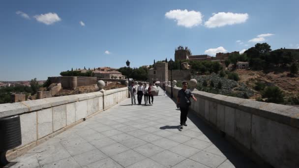 San martin most w toledo, Hiszpaniaміст Сан-Мартін в Толедо, Іспанія — Wideo stockowe