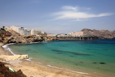 Beach in Mediterranean town Aguilas, province of Murcia, Spain clipart
