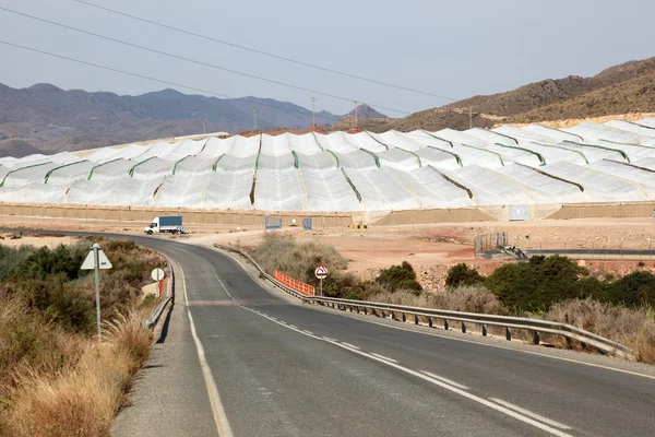 Broeikasgassen plantages in Zuid-Spanje — Stockfoto