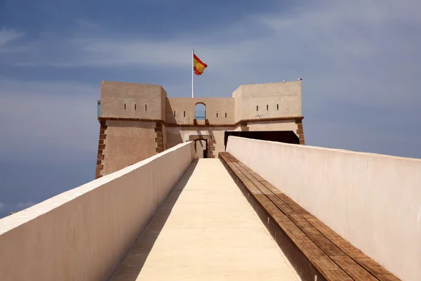 Ancient fortress in mediterranean town Aguilas, province of Murcia, Spain — Stock Photo, Image