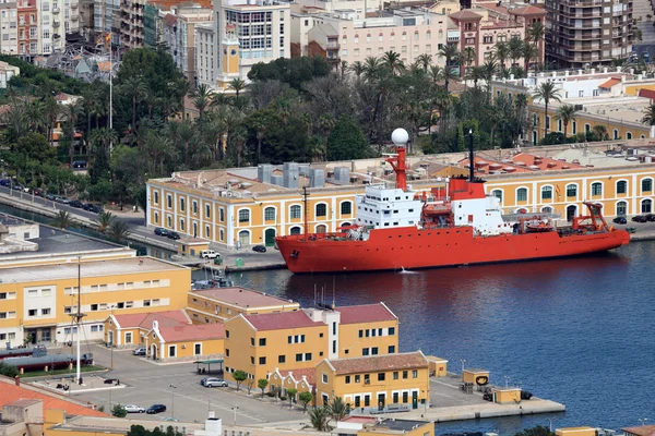 Schiff im Hafen von Cartagena, Region Murcia, Spanien — Stockfoto