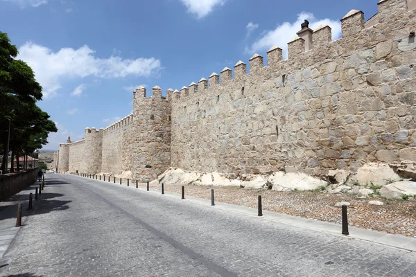 Středověké městské hradby z Avily, castilla y leon, Španělsko — Stock fotografie