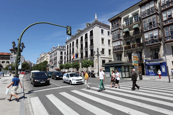 Crosswalk in the city of Santander, Cantabria, Spain — Stock Photo, Image
