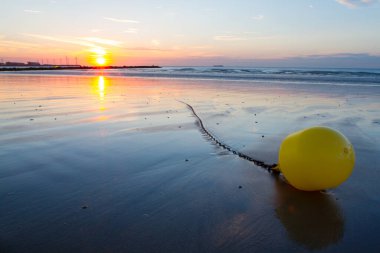 Belçika, Knokke bir sahilde günbatımı