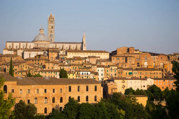 Panoramatický Pohled Siena Toskánsko Itálie — Stock fotografie