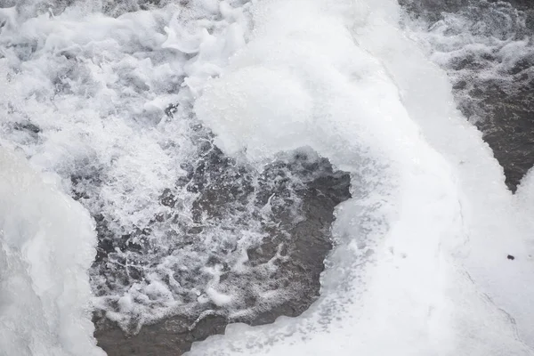 Închiderea Gheții Pârâu Înghețat — Fotografie, imagine de stoc